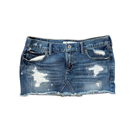 Hollister Dresses & Skirts - Y2K Hollister mini Micro denim jean skirt 7